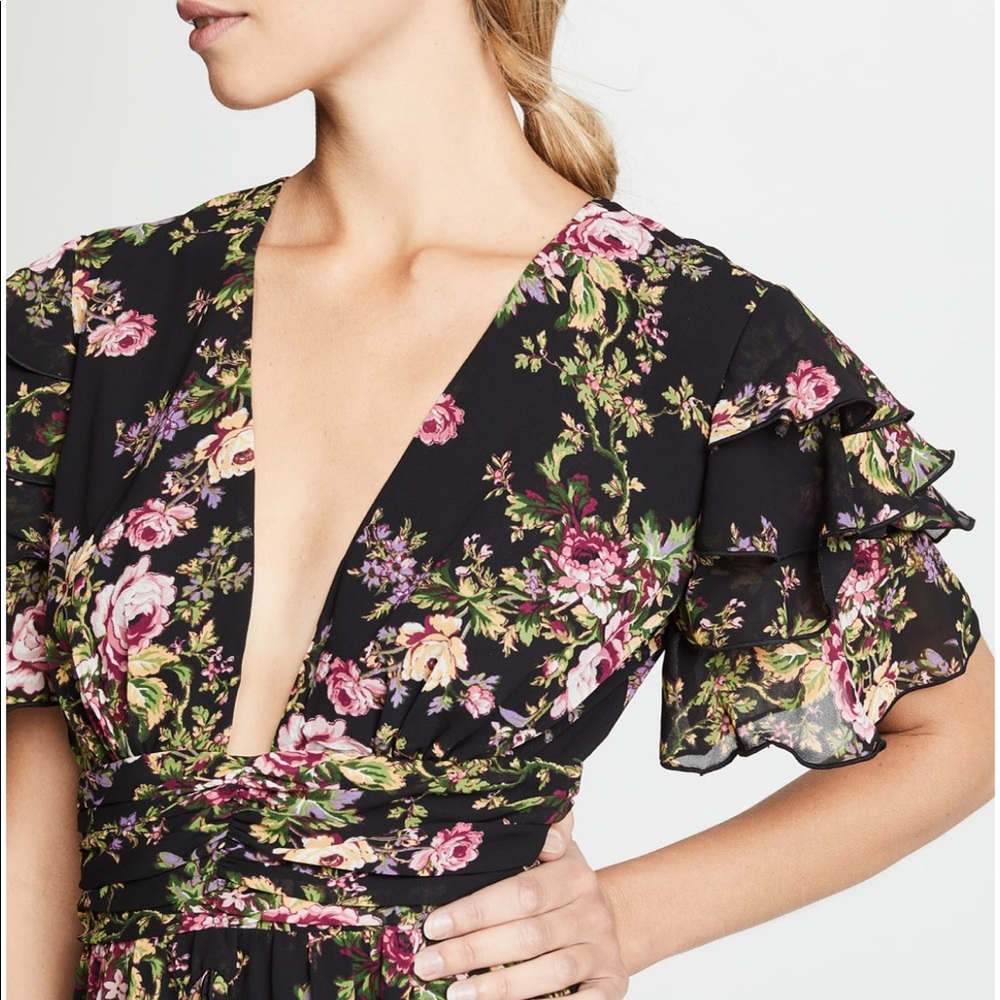 Wayf Black Floral Ruffle Dress - Picture 5 of 9